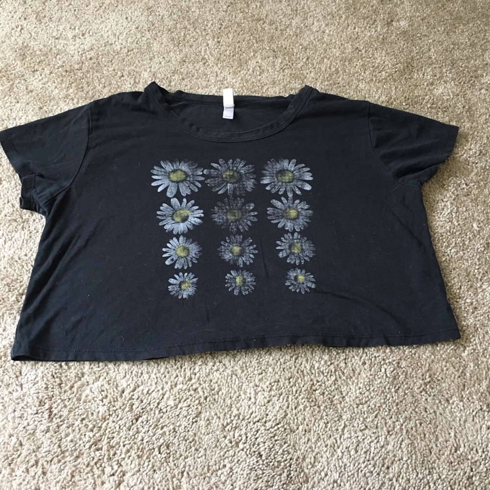 Faded sunflower flowy crop top